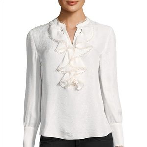 NWT Rebecca Taylor Floral Cloque Blouse 6